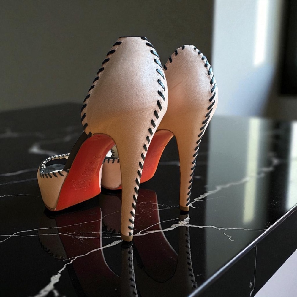 Christian Louboutin Blush Peep-Toe Heels